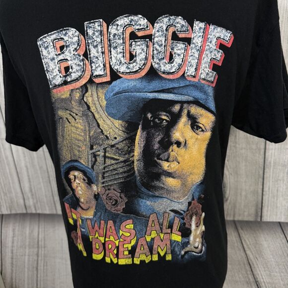 The Notorious BIG Men's XL Black Biggie Smalls T-Shirt Retro Hip Hop Rap 90s - Picture 2 of 5